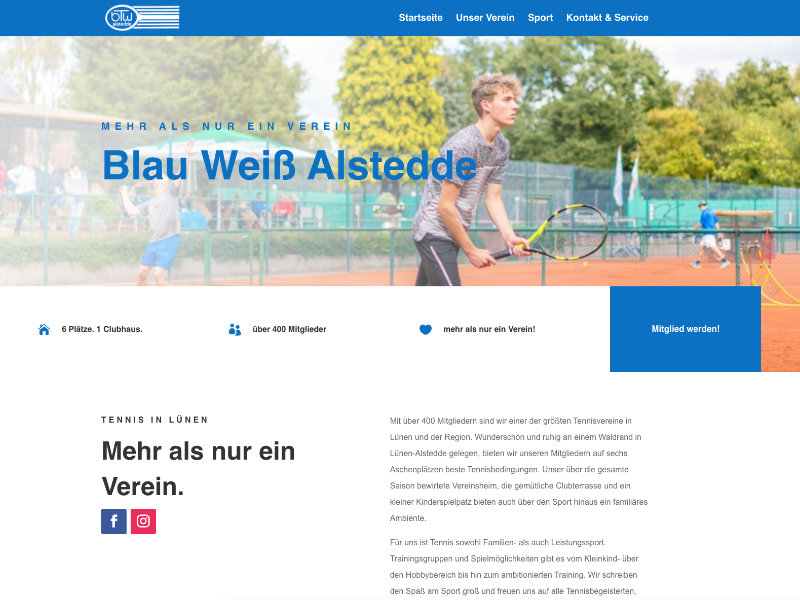 Website des BW Alstedde Tennis e.V.